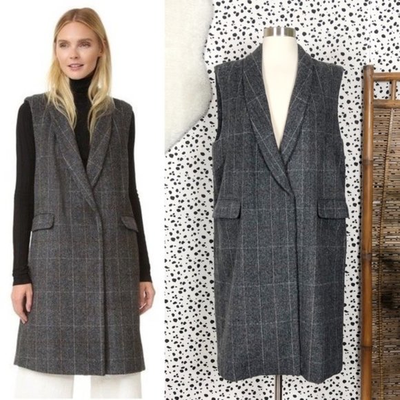 Rachel Comey Jackets & Blazers - Rachel Comey | Crest Plaid Windowpane Grid Sleeveless Trench Duster Coat Vest 6
